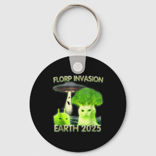 Funny Alien Cat Meme Florp Invasion Earth 2025 Wom Key Ring