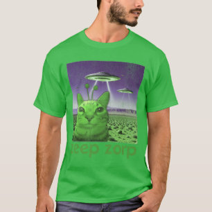 Funny Alien Cat Meme funny T-Shirt