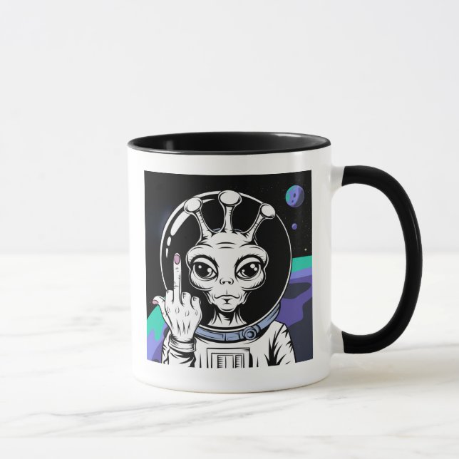 funny alien ceramic accent mug 11oz (Right)