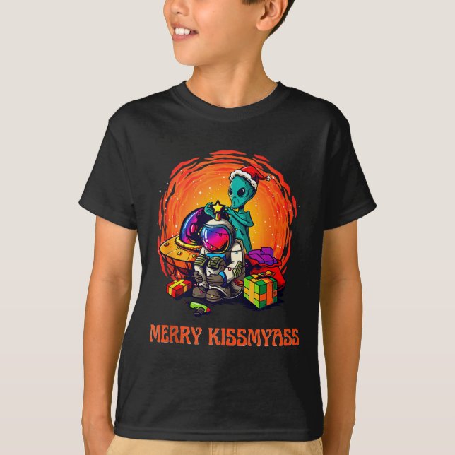 Funny Alien Christmas Shirt _ Merry Kissmy Tank To (Front)