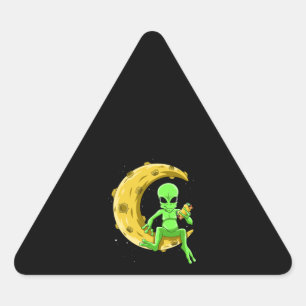 Funny Alien Costume Men Women Taco Lover Gift Cool Triangle Sticker