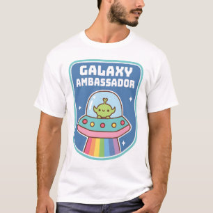 Funny Alien Galaxy Ambassador Badge T-Shirt