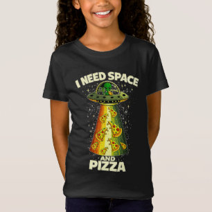 Funny Alien Head Eating Pizza UFO Extraterrestrial T-Shirt