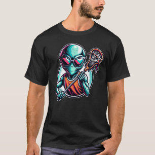 Funny Alien Lax Lacrosse Men Boys Girls Youth Teen T-Shirt