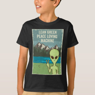 Funny Alien Live In Peace Nature Lover Retro Earth T-Shirt