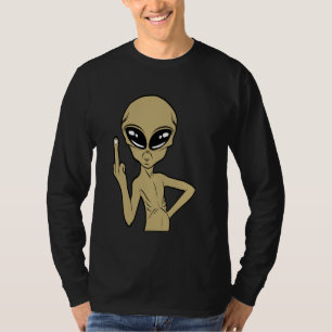 Funny Alien Middle Finger Stink Finger T-Shirt Gif
