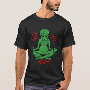 Funny Alien Monk Meditation Design For Yoga And Al T-Shirt