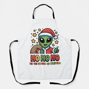 Funny Alien Santa Apron