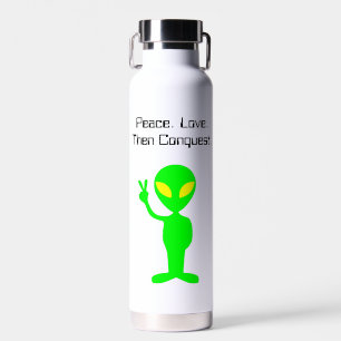 Funny Alien Sci-Fi Cartoon Extraterrestrial Art Water Bottle