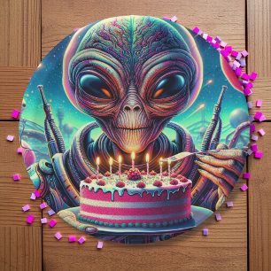 Funny Alien Themed Birthday Party  Paper Plate