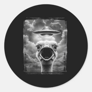 Funny Alien Turkey Ufo Selfie Thanksgiving Meme  Classic Round Sticker