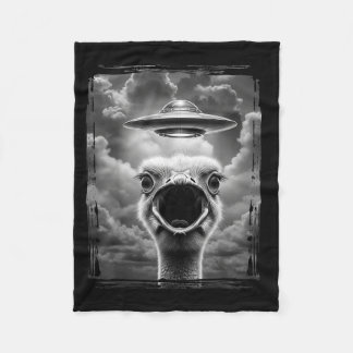 Funny Alien Turkey Ufo Selfie Thanksgiving Meme Fleece Blanket