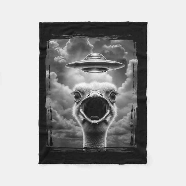 Funny Alien Turkey Ufo Selfie Thanksgiving Meme  Fleece Blanket (Front)