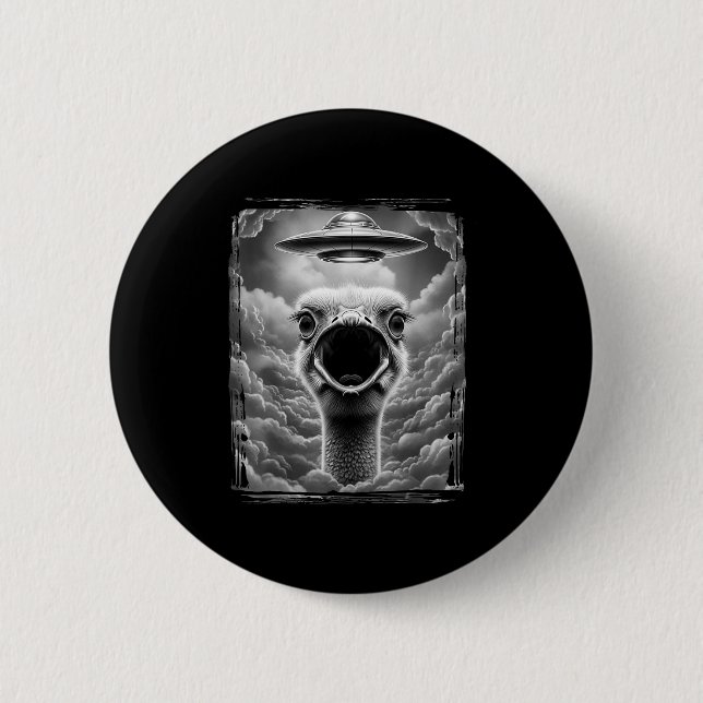 Funny Alien Turkey Ufo Selfie Thanksgiving Men Wom 6 Cm Round Badge (Front)