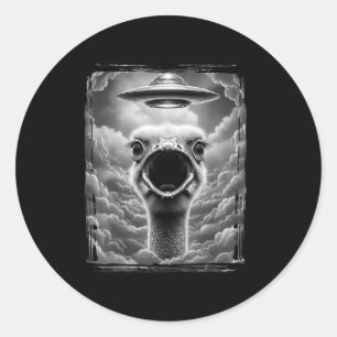 Funny Alien Turkey Ufo Selfie Thanksgiving Men Wom Classic Round Sticker