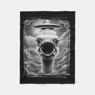 Funny Alien Turkey Ufo Selfie Thanksgiving Men Wom Fleece Blanket