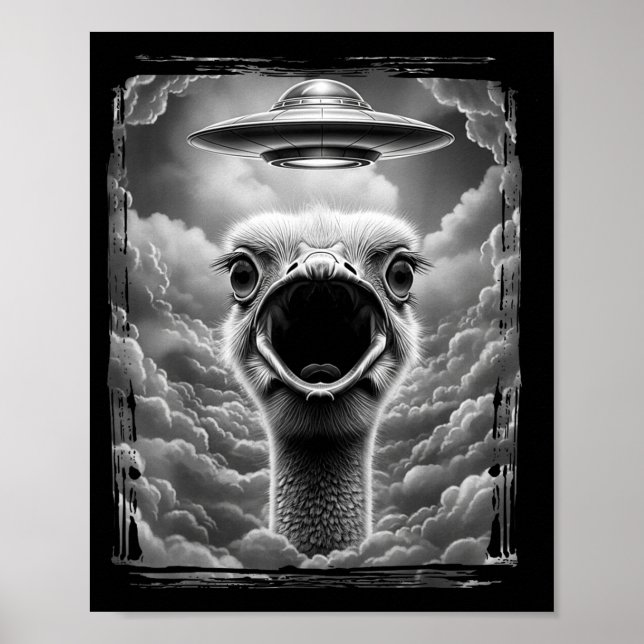 Funny Alien Turkey Ufo Selfie Thanksgiving Men Wom Poster (Front)