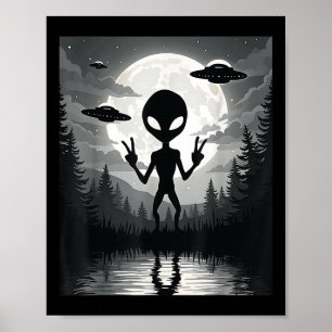 Funny Alien Uap Extraterrestrial Ufos Cosmic Enthu Poster