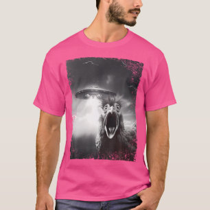 Funny Alien Ufo Graphic Tee Chicken Selfie With Uf