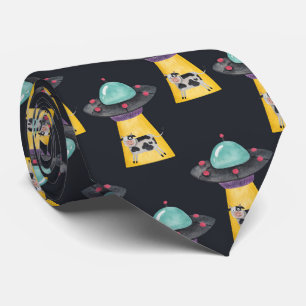 Funny Alien UFO Neck Tie