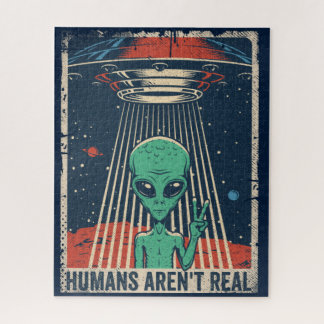 Funny Alien UFO Space Conspiracy Jigsaw Puzzle