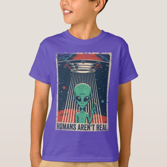 Funny Alien UFO Space Conspiracy T-Shirt (Front)