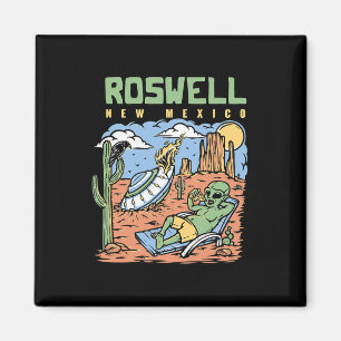Funny Alien Vacation In Roswell New Mexico Desert  Magnet