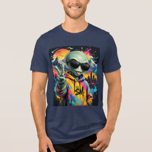 Funny Alien Vibes Tri-Blend Shirt