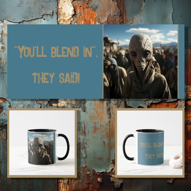 Funny alien with editable text 1 of 4 mug (Creator Uploaded)