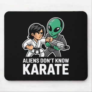 Funny Aliens Karate Comt Gift Martial Arts Alien I Mouse Mat