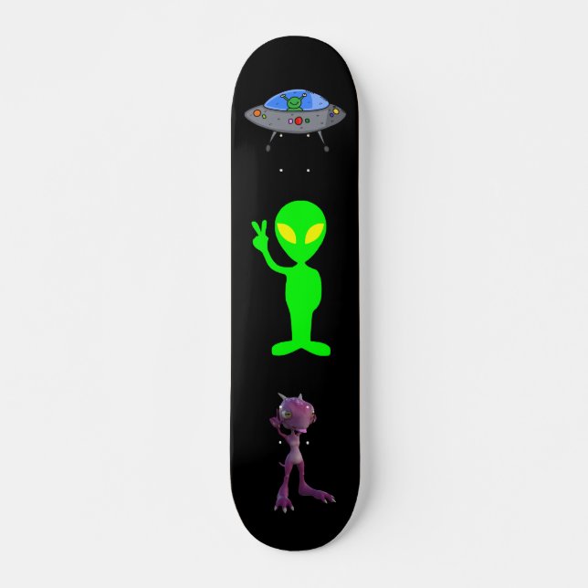 FUNNY ALIENS UFO Skateboards (Front)