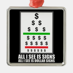 Funny 'All I see Is Signs' Metal Tree Decoration