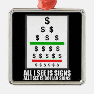Funny 'All I see Is Signs' Metal Tree Decoration