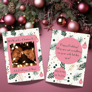 Funny All I Want for Christmas Tired Photo Holiday Card