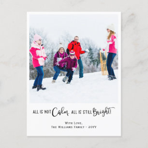 Funny All is Not Calm Holiday Photo Postcard