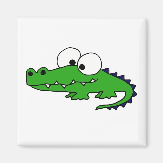 Funny Alligator Cartoon Magnet (Front)