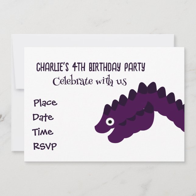 Funny Alligator Crocodile Kids Birthday Party Invitation (Front)