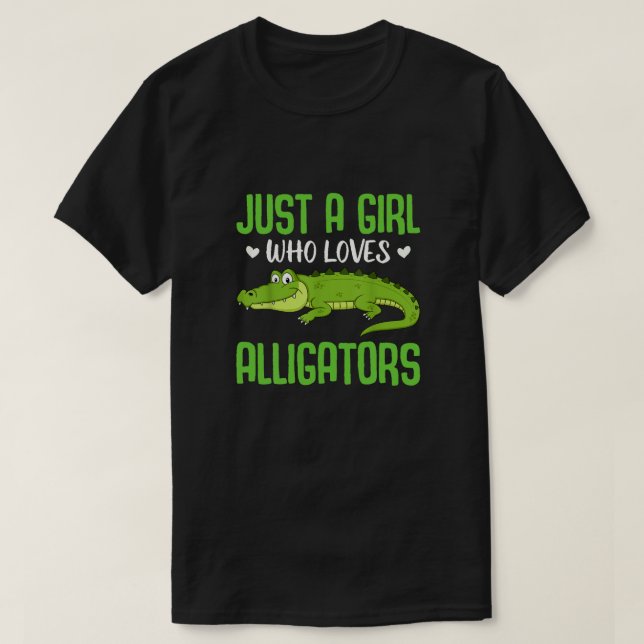 Funny Alligator Design Girls Kids Women Reptile Ga T-Shirt (Design Front)