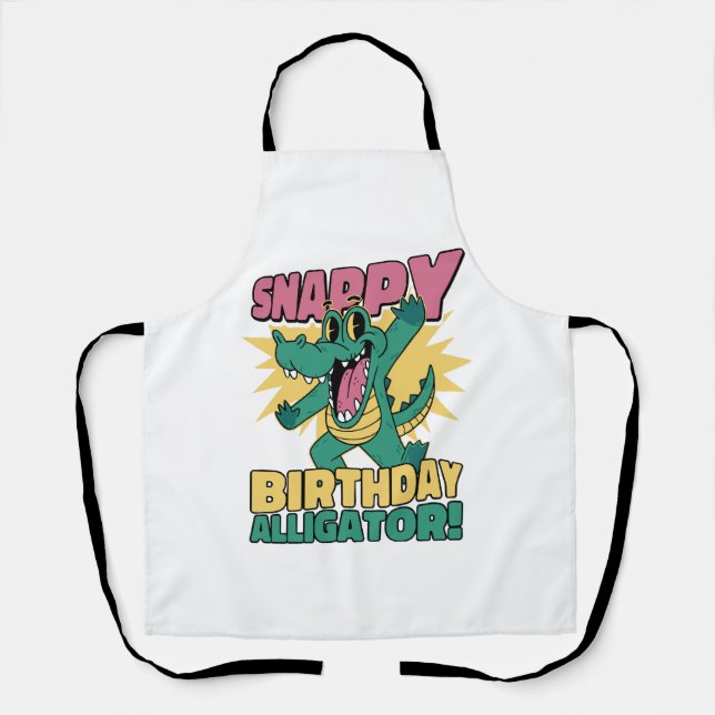 Funny Alligator Lover and Birthday Crocodile Gator Apron (Front)