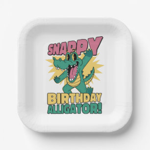 Funny Alligator Lover and Birthday Crocodile Gator Paper Plate
