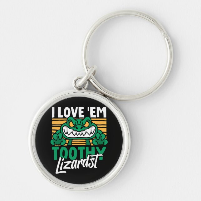 Funny Alligator Lover and Zookeeper Crocodile Key Ring (Front)