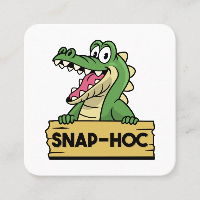 Funny Alligator Lover and Zookeeper Crocodile Square Business Card (Front)