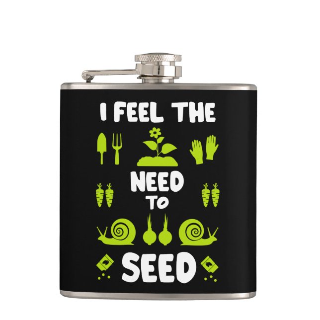 Funny Allotment Gardening Hip Flask (Front)