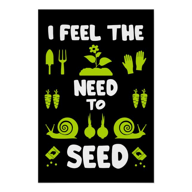 Funny Allotment Gardening Poster (Front)
