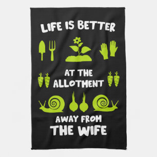 Funny Allotment Gardening Tea Towel
