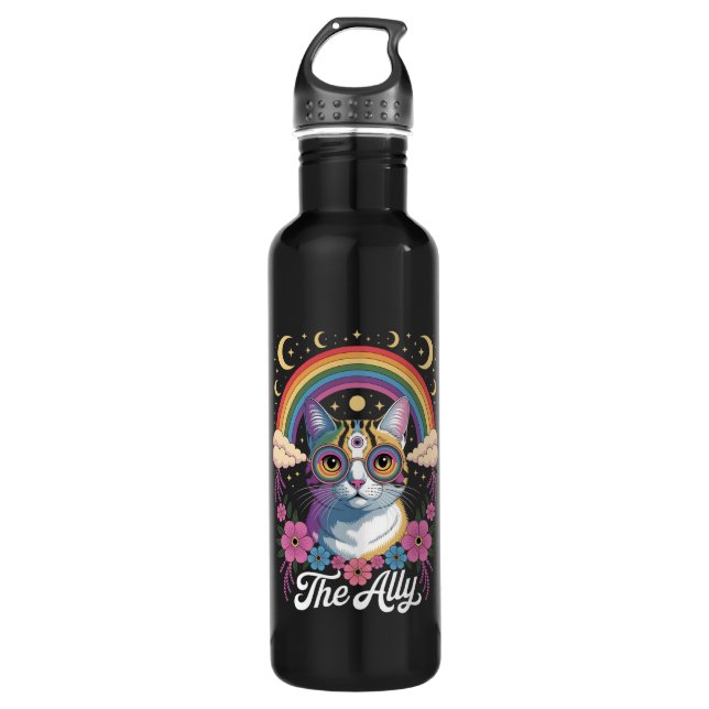 Funny Ally Ca Pride Sunglasses Gay Pride LGBTQ  710 Ml Water Bottle (Front)
