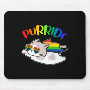 Funny Ally Cat Purride Lgbtq Gay Pride Rainbow Kid Mouse Mat