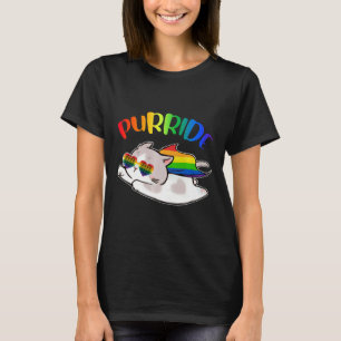 Funny Ally Cat Purride Lgbtq Gay Pride Rainbow Kid T-Shirt