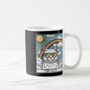 Funny Ally Cat Sunglasses Lgbtq Gay Lesbian Biual  Coffee Mug