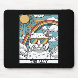 Funny Ally Cat Sunglasses Lgbtq Gay Lesbian Biual  Mouse Mat